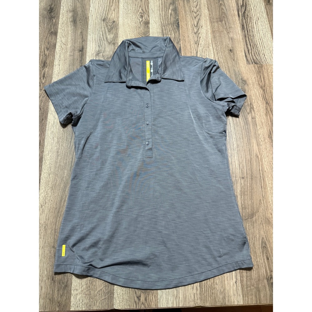 Lole Polo Shirt Women S Gray Adult Short Sleeve Wicking Stretch Excellent
